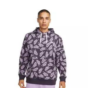 Nike Men's Sportswear Essentials All Over Print "Purple" Pullover Hoodie XXL